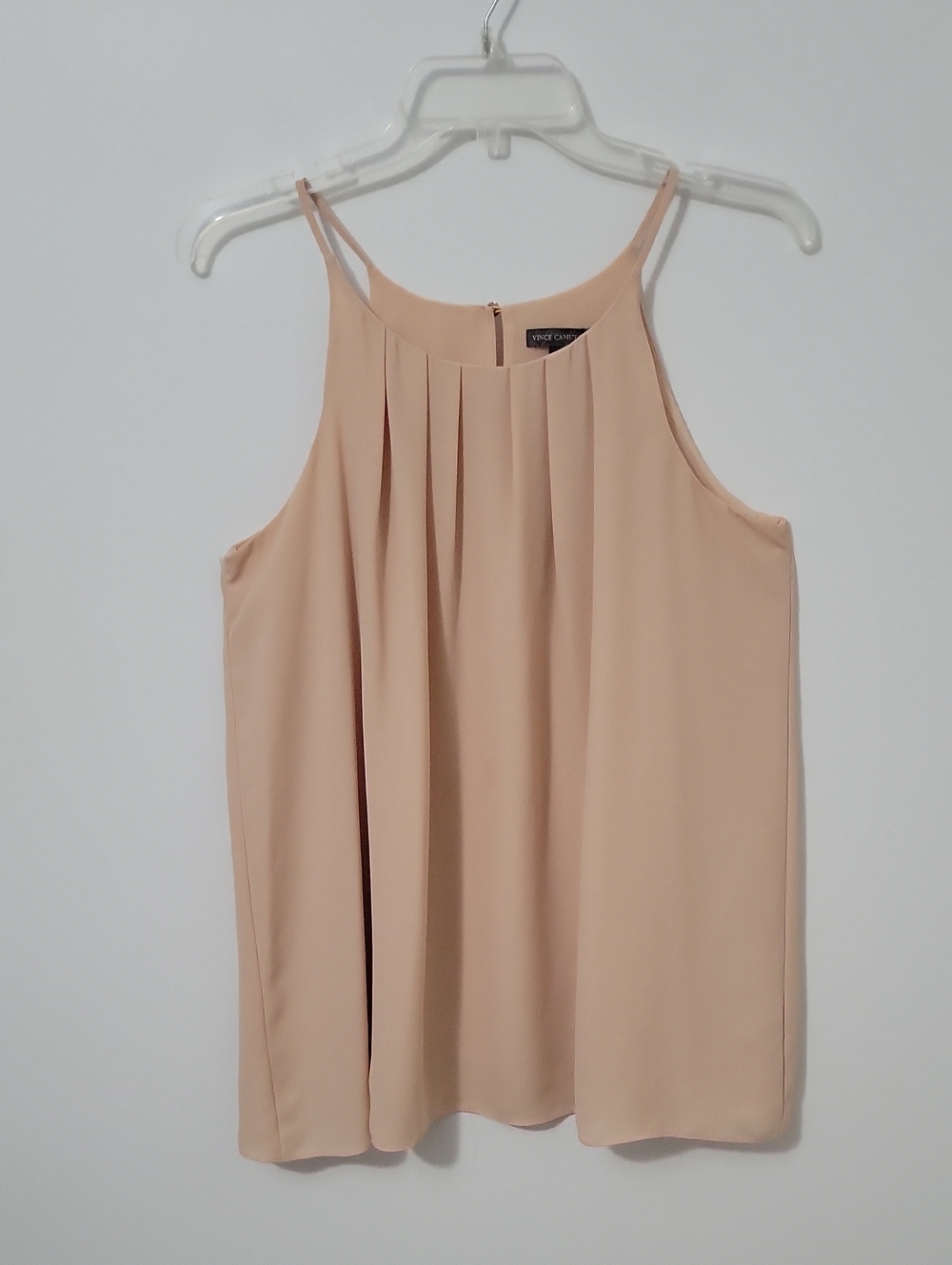 Vince Camuto Blush Halter Pleated Shirt, Size Medium